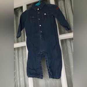 7 for all mankind 6 - 9 months play condition long sleeve denim romper